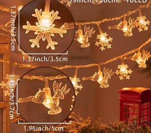 Guirlande Lumineuse Noël Microstar 1.5M 3M Flocon de Neige Lumière Sapin de Noël LED Veilleuse Décoration Noël Navidad 2025 - Product Image 3