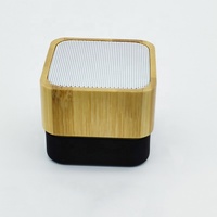 Tarjeta TF de sonido envolvente estéreo con logotipo personalizado, Mini dispositivo de Audio inalámbrico de bambú, TWS, portátil, con dientes azules