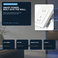Prise murale intelligente QBCZ11LM Apple Home HomeKit Zigbee 1.2 10A 2500W avec contrôle à distance par application, minuterie et compteur d'énergie, type 86
