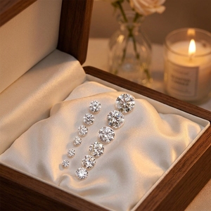 Collar con Colgante de Diamante Moissanita de Plata de Ley 925 de Alta Calidad para Mujer, Joyería Fina Minimalista y Delicada, Suministro de Fábrica - Product Image 1