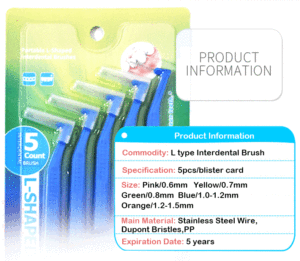 Cepillos interpróximo de ortodoncia para el cuidado bucal, palillos de dientes tipo L de 0,4mm, <span class=keywords><strong>cepillo</strong></span> Dental Interdental - Product Image 2