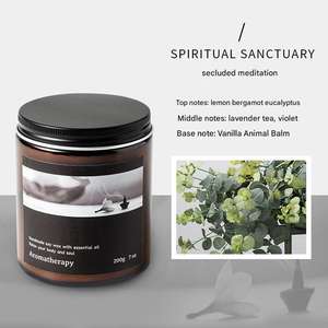 Vela perfumada de etiqueta privada de 7oz, vela perfumada negra Premium personalizada de lujo, vela perfumada de etiqueta privada en tarro de vidrio - Product Image 5