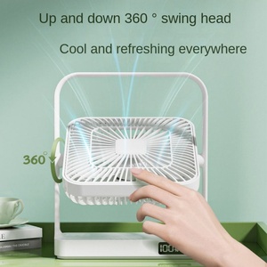 Portable <b>Table</b> Fan 4000mAh Bottom Digital Display 5 Wind Speeds Usb Flexible Rechargeable Fans Electric Desk Fan - Product Image 5