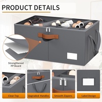 1 Pack de Conteneurs à Chaussures Pliables en Tissu Oxford avec Séparateurs Ajustables, Organisateur de Rangement Multi-capacité pour Placard, Contient 16 à 32 Paires