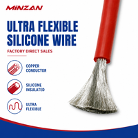 Cable de Cobre Estañado Sólido Resistente a Altas Temperaturas, Calibre 4 6 7 8 10 12 14 16 18 20 22 24 AWG, Cable de Silicona con Aislamiento de Goma