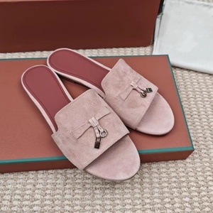 Sandali da <span class=keywords><strong>donna</strong></span> LP a fondo piatto, in <span class=keywords><strong>vera</strong></span> <span class=keywords><strong>pelle</strong></span>, antiscivolo, estivi, con fibbia e nappine, slip-on, a punta aperta, versatili, stile pigro - Product Image 2