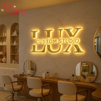Enseigne LED rétroéclairée en acier inoxydable découpée au laser personnalisée avec logo 3D pour les salons de beauté, les entreprises, la décoration - Étanche IP65 intérieur/extérieur