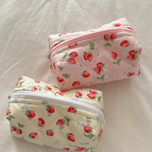 Fresh and sweet skincare product <b>storage</b> bag, cute strawberry toiletry bag, portable toiletry bag and <b>makeup</b> bag. - Product Image 1