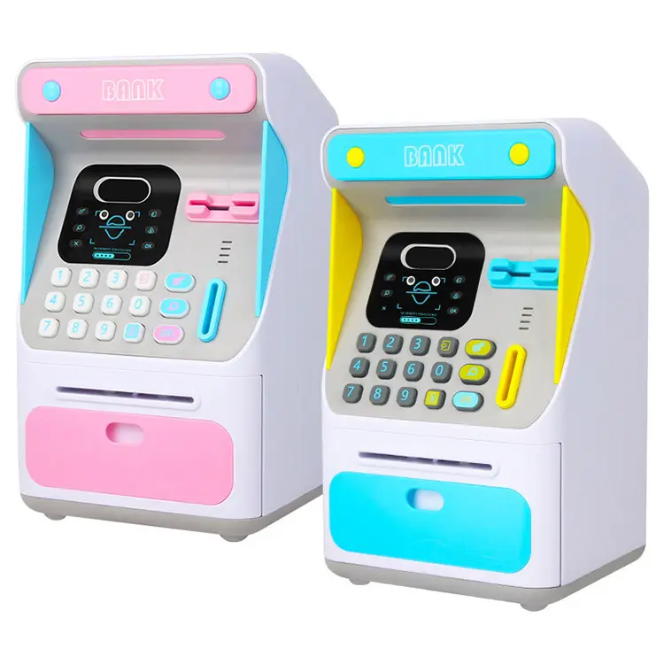 ATM Toy Small Simulated Face Recognition ATM Machine Electronic Piggy Bank Automatic Roll Money Save Money Box