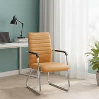 Chaise de bureau ergonomique exécutive en PU à dossier moyen, idéale pour salle de réunion et bureau – Prix abordable