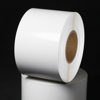 Étiquette sans doublure personnalisée Étiquette adhésive thermique directe Étiquette sans doublure thermique en silicone verre sans ligne en rouleau continu 80mm