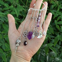 Pendientes de Cuarzo de Cristal Natural PARA LA Oreja, Pendiente sin Piercing, Colgante de Piedra Preciosa, Pendientes Góticos de Bruja, Joyería de Oreja de Elfo de Hada