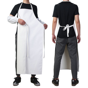Delantal de cuero sintético blanco 80x115cm, impermeable y resistente al aceite, para la industria alimentaria - Product Image 1