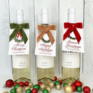 Nœuds de Noël en velours rouge en gros pour décorations d'arbre, rubans réutilisables pour les fêtes, ornements de sapin de Noël - Product Image 2