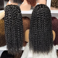 Perruque Lace Transparente 4x4 Cheveux Humains Vierge Remy Birmans Ondulés Bouclés Effet Vague d'Eau Noeuds Blanchis 10"-40" Couleur Naturelle 4*4