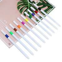 BECOL – Lot de 10 stylos marqueurs feutres fins blancs ronds de 0,4 mm pour dessin, avec logo, vente en gros