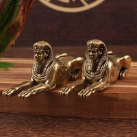 Statue de Sphinx égyptien rétro en laiton, petites figurines de gardien en laiton, décorations de bureau, accessoires de décoration pour la maison