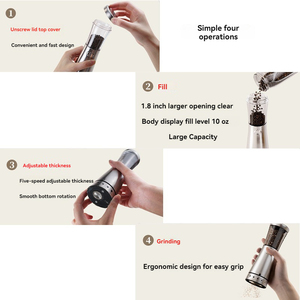 <span class=keywords><strong>Moulin</strong></span> à <span class=keywords><strong>poivre</strong></span> électrique rechargeable pour la maison-<span class=keywords><strong>Poivre</strong></span> noir, sel de mer et <span class=keywords><strong>moulin</strong></span> à épices au <span class=keywords><strong>poivre</strong></span> de <span class=keywords><strong>Sichuan</strong></span> - Product Image 2