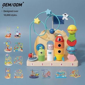 Jouet éducatif Montessori en bois avec labyrinthe <span class=keywords><strong>de</strong></span> perles, pour les tout-petits, entraînement interactif <span class=keywords><strong>de</strong></span> la coordination œil-main, non toxique, 2 à 4 ans - Product Image 1
