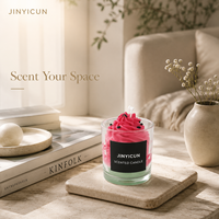 Bougie parfumée artisanale de style dessert, dans un bocal en verre avec design crème fouettée, pour boutique de cadeaux, décoration intérieure, OEM, Private Label