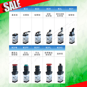 Mechanical Valve M3B C <b>D</b> R L Y PM PP PF PL HS110 06 2 Position 5 Way 1/4 In Port Normal Temperature Reversing Valve - Product Image 2