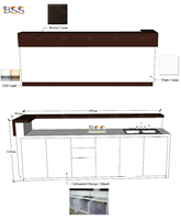 Comptoir de service à café, prix de gros, luxe, surface solide marron, design simple, hôtel, restaurant, café, boutique, comptoir de bar
