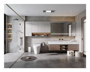 Combo hôtel imperméable toilette vanité unité bain sous évier meubles flottant salle de bain vanité armoire ensemble avec différentes tailles - Product Image 1