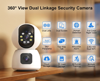 Kamera Pemantau WiFi 4MP Full Color Night Vision, Deteksi Gerak Cerdas, Lensa Ganda, Nirkabel, IP, untuk Pengawasan Rumah Dalam Ruangan