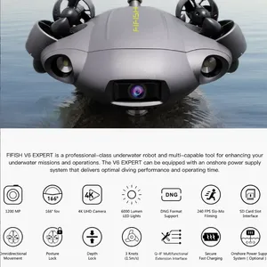 <span class=keywords><strong>FIFISH</strong></span> V6E Unterwasserdrohne mit Industriehülle, KI-Visionssperre, tragbarer ROV, 6 Stunden Unterwasserroboter mit 4K-Kamera - Product Image 2