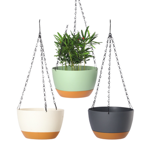 Ensemble de jardinières suspendues en plastique pour l'intérieur et l'extérieur au design moderne avec trou de drainage pour la décoration de jardin et de maison, pots suspendus pour fleurs et plantes - Product Image 1