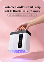 Lampe de séchage rapide pour vernis à ongles avec poignée, 108W UV LED, double source lumineuse, sans fil, rechargeable, 45 perles LED