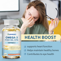 Ausreson OEM 500mg Oméga-3 EPA DHA Huile de Foie de Morue en Gélules Souples Complément Alimentaire 1000mg Oméga 3 Huile de Poisson en Gélules Souples