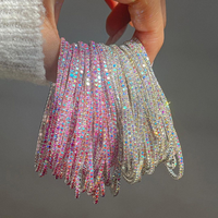 Nouveau bracelet en strass coloré exquis et tendance, bracelet élastique multicouche empilable en cristal pour femmes, bijoux de mode