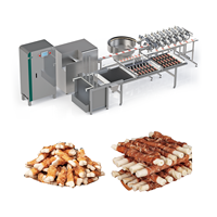 Machine de fabrication de friandises sur brochettes à haute vitesse 4000 pièces/h, ligne de production automatique d'aliments pour animaux de compagnie, équipement d'extrusion industriel