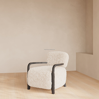 Fauteuil moderne de luxe en peau de mouton à poils longs, ensemble de canapés et de chaises pour salon, idéal pour centre commercial, hôtel ou villa