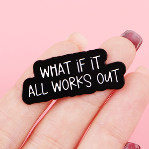 Que se passerait-il si tout se passait bien ? Broche émaillée avec citations, épingles de revers, badges pour sacs à dos, accessoires vestimentaires, bijoux amusants, cadeaux - Product Image 3