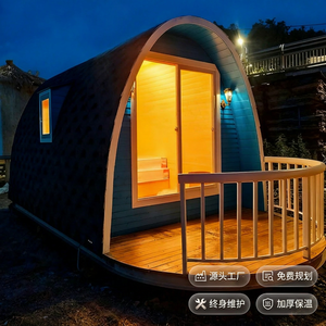 Maison en bois d'extérieur, mur rond épaissi, utilisation hôtelière, design moderne, garantie, installation sur site - Product Image 1