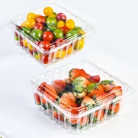 Boîte d'emballage pour fruits frais en plastique PET, conteneur rectangulaire personnalisé pour fraises et framboises, fabrication en usine