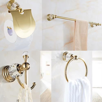 HLK Ensemble d'accessoires de salle de bain en acier inoxydable et alliage de zinc avec finition de couleur or/chrome pour hôtels
