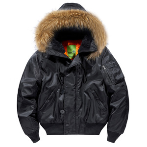 Giacca Invernale da Uomo <span class=keywords><strong>Impermeabile</strong></span> con Cappuccio in Pelliccia Sintetica Antivento Casual Imbottita Stile Bomber - Product Image 2
