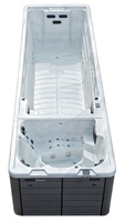 Piscina de Natación Infinita de Lujo, Spa de Acrílico con Sistema de Control Balboa y Jets de Masaje para Jardín de Villa Moderna
