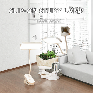 Lámpara de escritorio táctil moderna, Clip Flexible, abrazadera de atenuación, luz de lectura, cuerpo de plástico alimentado por batería, decoración de Clip moderna, mesa de estudio - Product Image 3