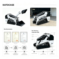 PENGIRIMAN GRATIS KATOCASE China 0.4ton Mesin Diesel Kubota Crawler Mini Skidsteer Loader 0.2m Bucket Motor Pompa Putar Cepat