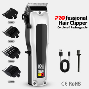 Máquina Cortadora <span class=keywords><strong>de</strong></span> Pelo Recargable <span class=keywords><strong>de</strong></span> Bajo Ruido para Hombre, Potente Cortadora <span class=keywords><strong>de</strong></span> Pelo Eléctrica Inalámbrica <span class=keywords><strong>Profesional</strong></span> para Barberos - Product Image 1