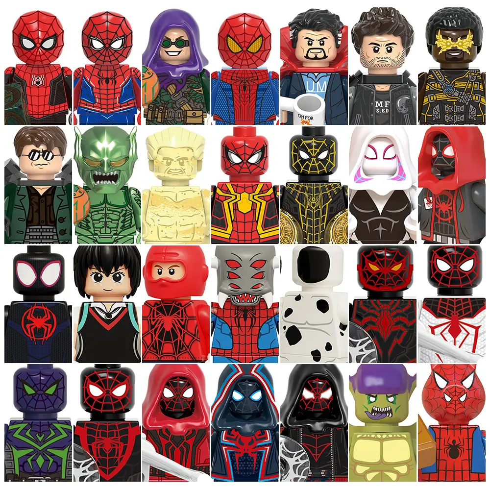 LEGUOGUO Super heroes Spider-man Across The Spider Verse minifigs Building Blocks sets juguetes children toy toy for kid KT1069