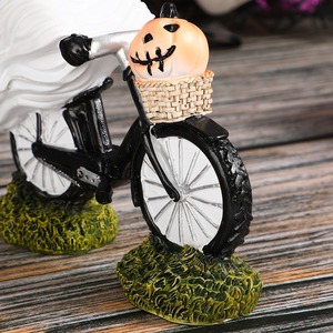 Lindo fantasma de Halloween decorativo espeluznante fantasma bicicletas Halloween figurita fantasma bicicletas jinete con calabaza Rosa decoración de Halloween - Product Image 6