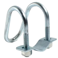 Collier de serrage double en U en acier au carbone robuste - Zingué Classe 4 - Support de montage pour installation de tuyaux structurels