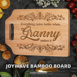 Planche à découper en bambou JOYWAVE, écologique et élégante, qualité supérieure, non toxique, épaisseur 2,0 cm, motif unique gravé au laser, compatible couteaux - Product Image 3