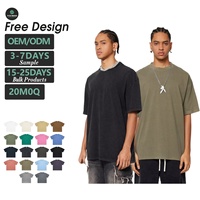 Kaos Pria Musim Semi/Panas 260G Katun Murni Polos Tanpa Motif, Bernapas, Kerah O, Lengan Pendek, Vintage Trendi, Model Longgar untuk Remaja