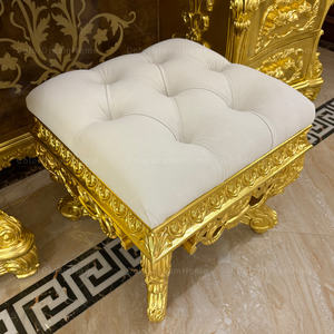 <strong>Victorian</strong> Style Bedroom Furniture <strong>Dressing</strong> <strong>Table</strong> with Mirror and Stool Gold Finish Handmade and Storage Features - Product Image 6